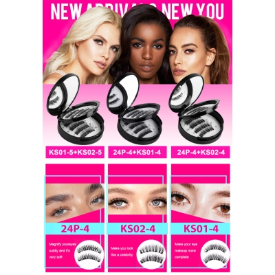 Flat hard stem magnetic suction false eyelashes 02