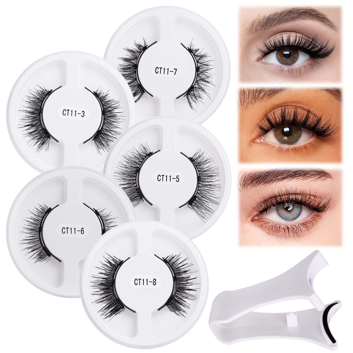 Flat hard stem magnetic suction false eyelashes