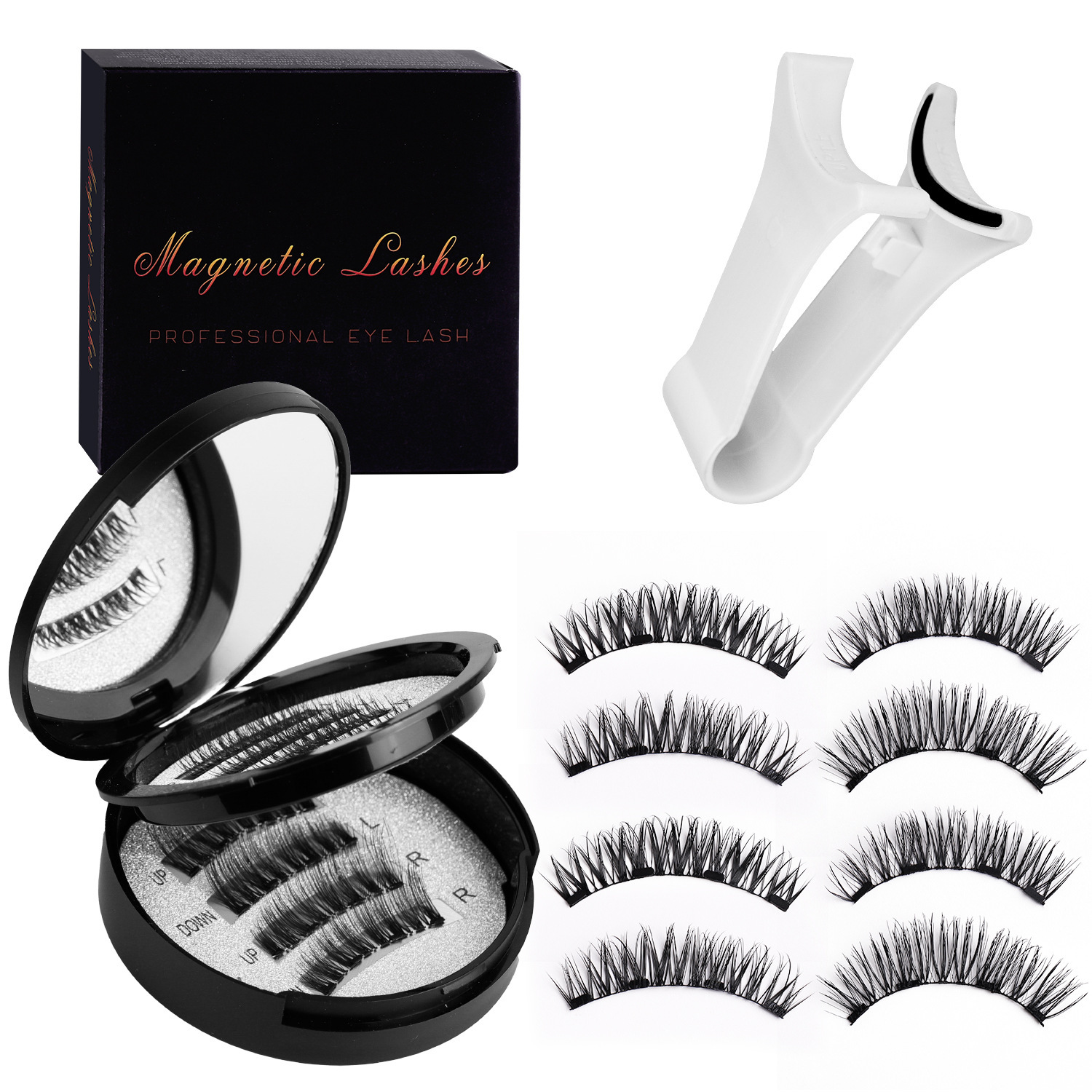 Flat hard stem magnetic suction false eyelashes