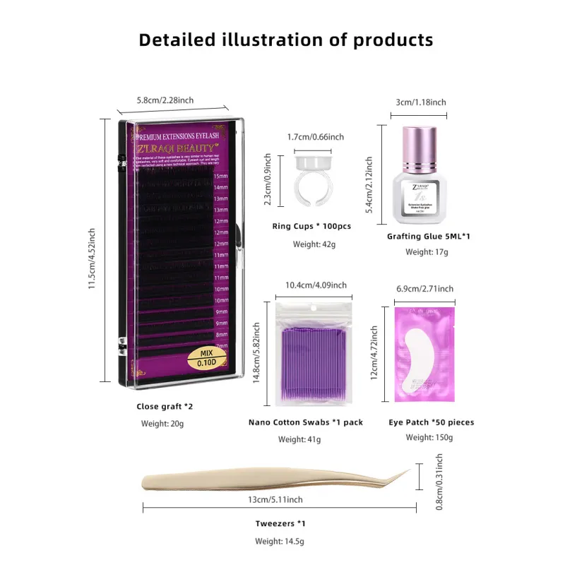 Grafted eyelash set naturally curls up