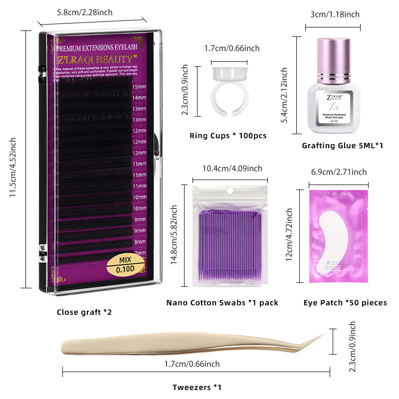 Grafted eyelash set naturally curls up