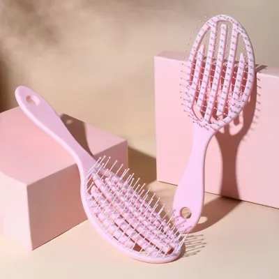 Hollow out fluffy long hair styling multifunctional massage comb 01