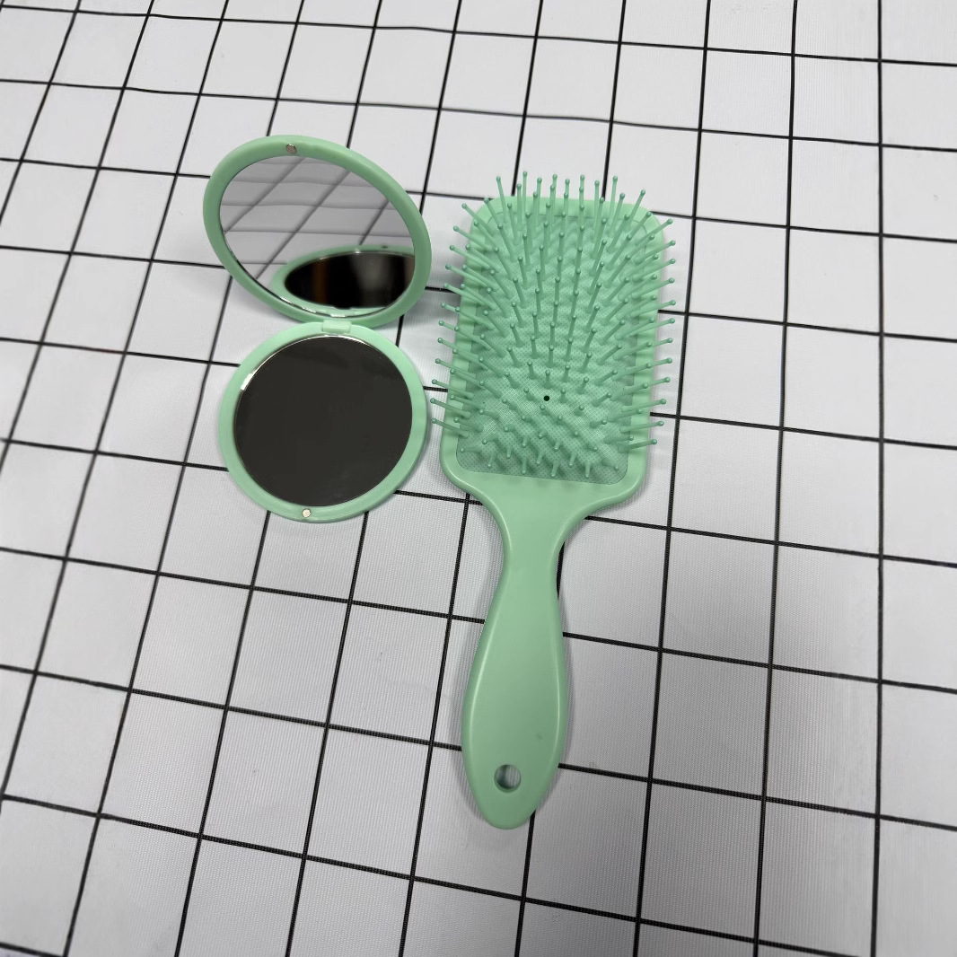 Square large airbag comb with folding mirror