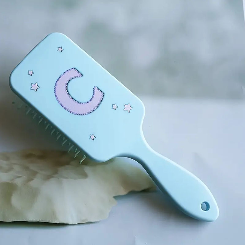 Square large airbag comb with folding mirror