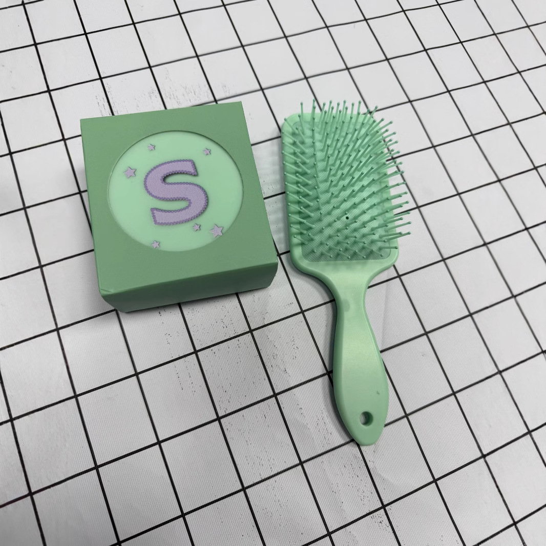 Square large airbag comb with folding mirror