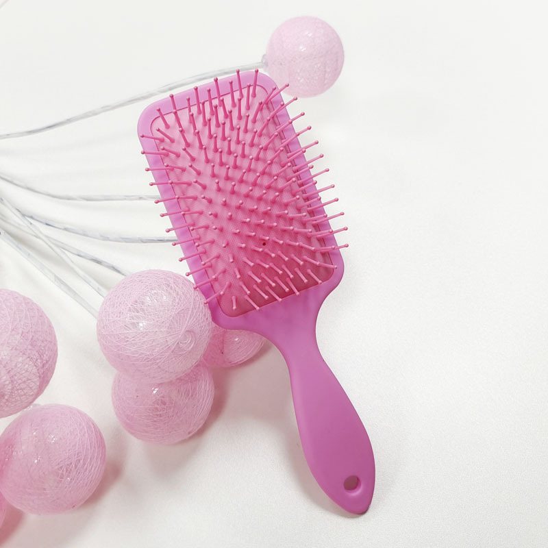 22CM pink plastic handle square plate comb