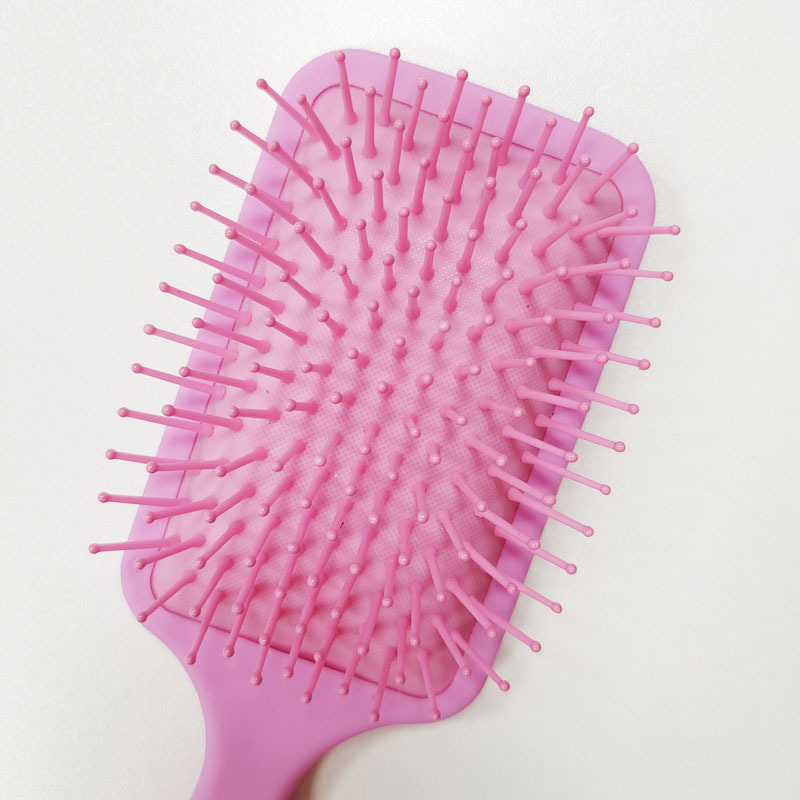 22CM pink plastic handle square plate comb