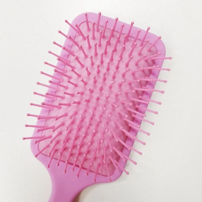 22CM pink plastic handle square plate comb 02