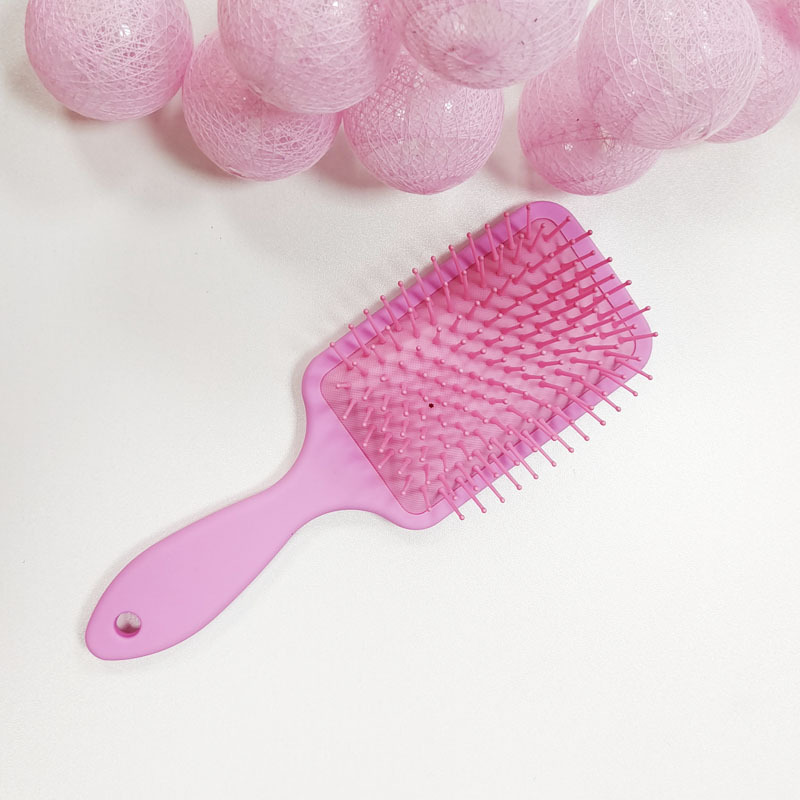 22CM pink plastic handle square plate comb
