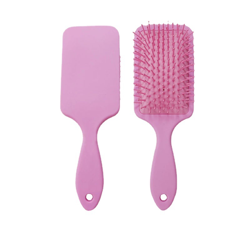 22CM pink plastic handle square plate comb