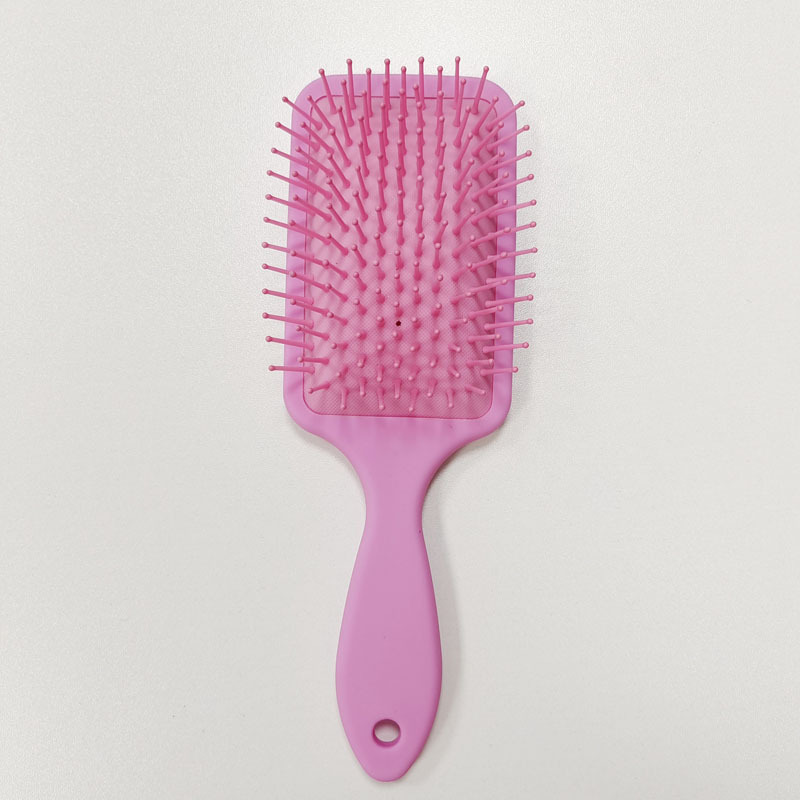 22CM pink plastic handle square plate comb