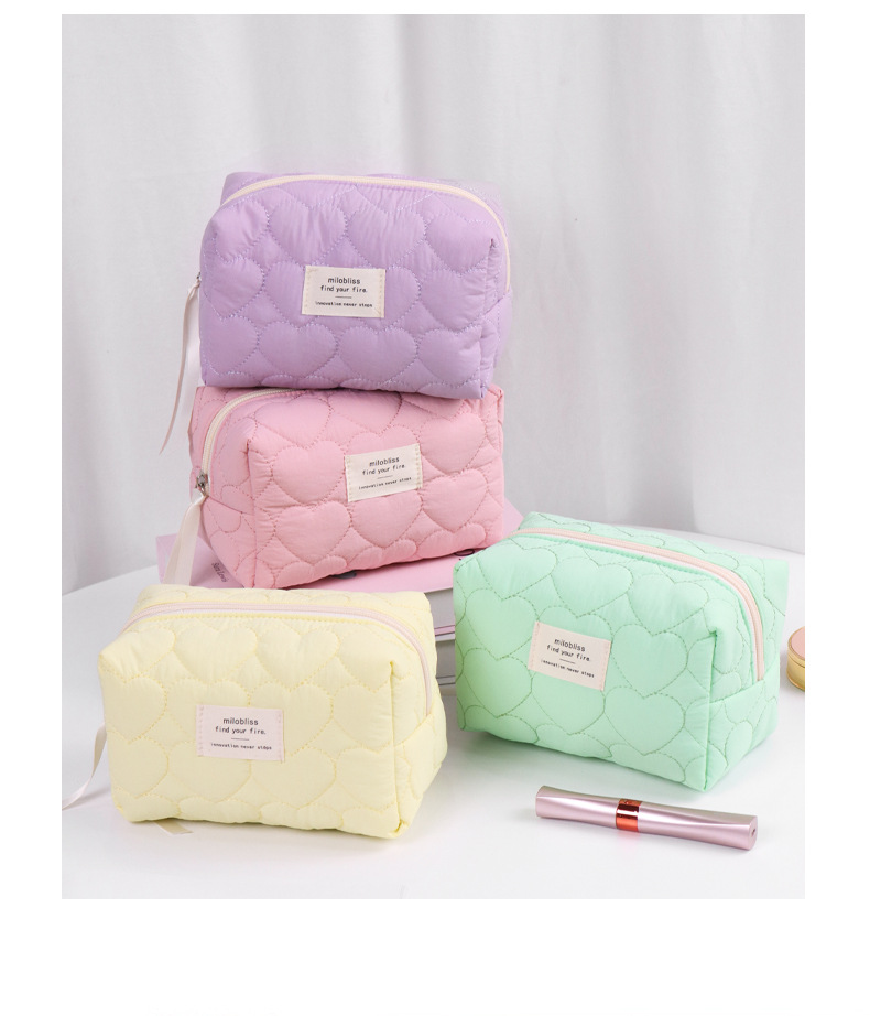 Cherry Cat Quilted Makeup Bag