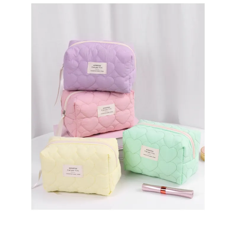 Cherry Cat Quilted Makeup Bag
