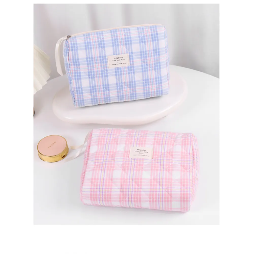 Cherry Cat Quilted Makeup Bag