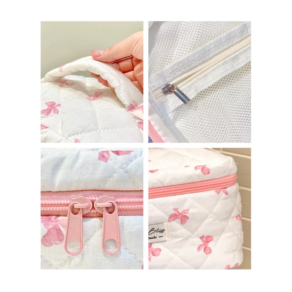Cute Bow Makeup Bag with Large Capacity