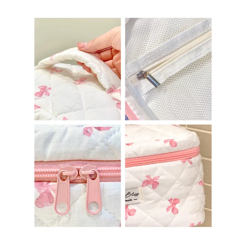Cute Bow Makeup Bag with Large Capacity