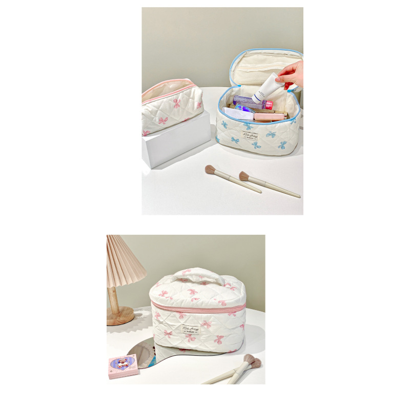 Cute Bow Makeup Bag with Large Capacity
