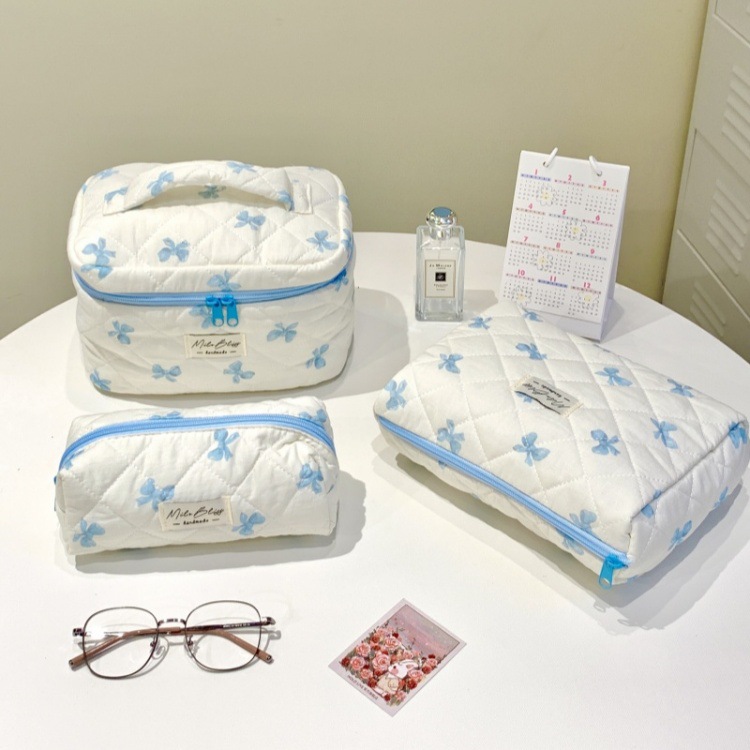 Cute Bow Makeup Bag with Large Capacity