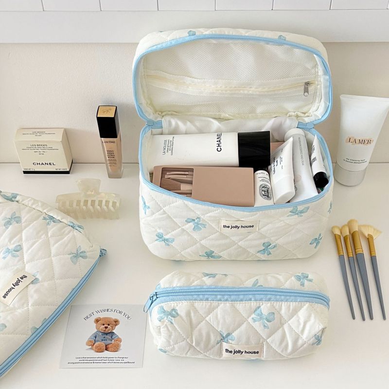 Cute Bow Makeup Bag with Large Capacity
