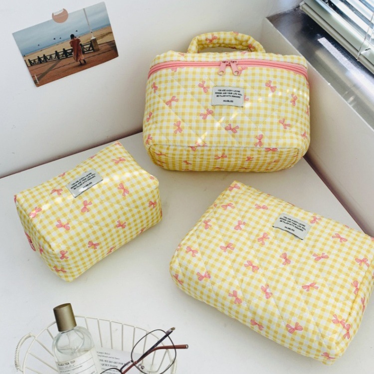 Cute Bow Makeup Bag with Large Capacity