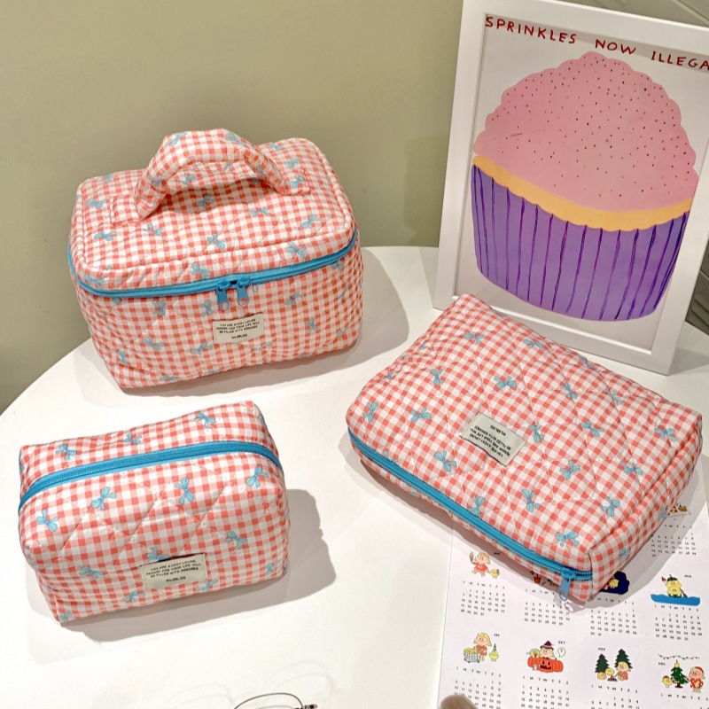 Cute Bow Makeup Bag with Large Capacity