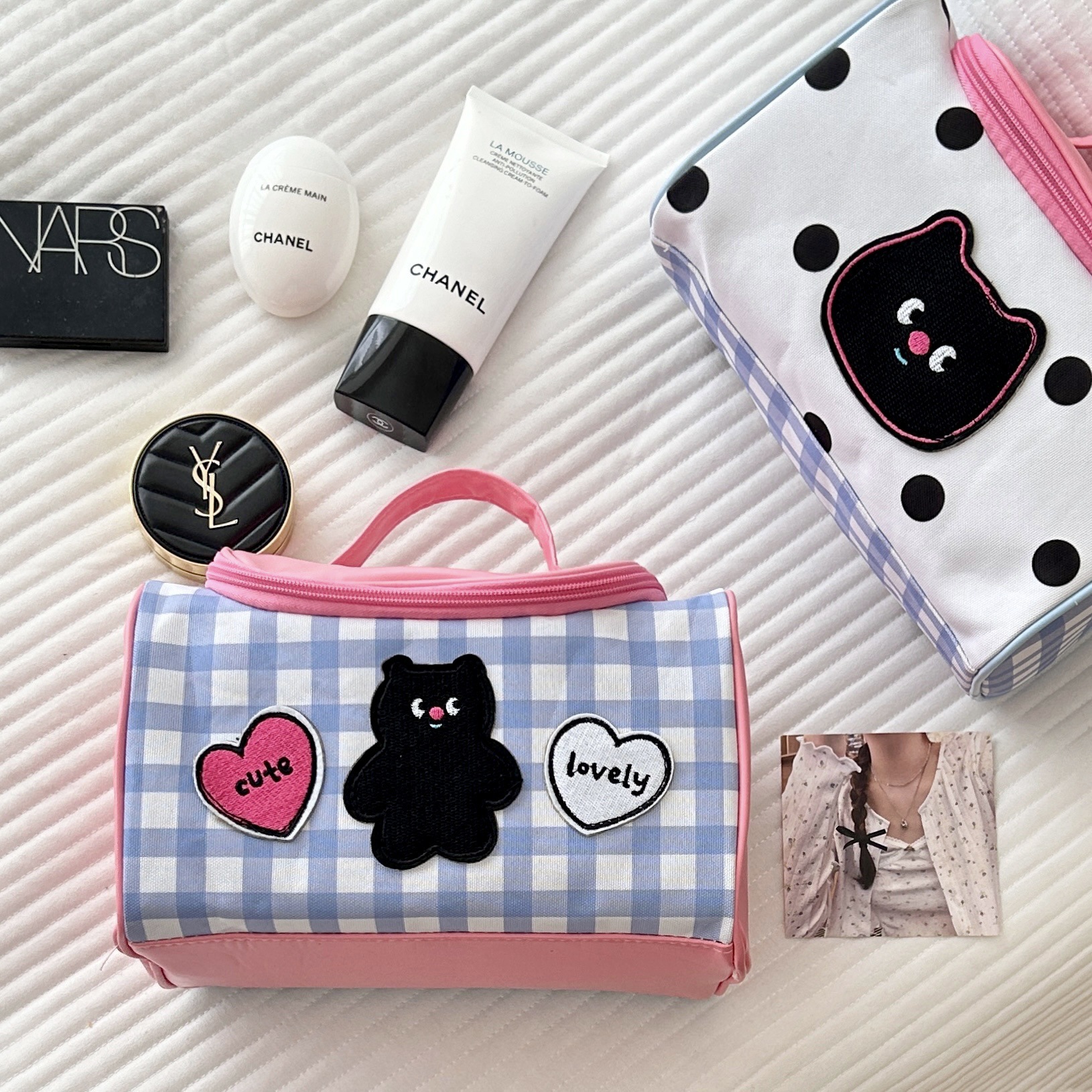 Cute Cat Handheld Makeup Bag