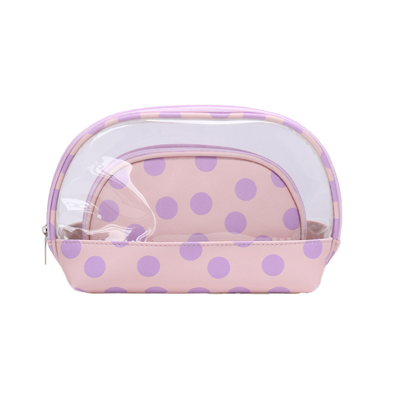 Half circle two-piece multifunctional makeup bag