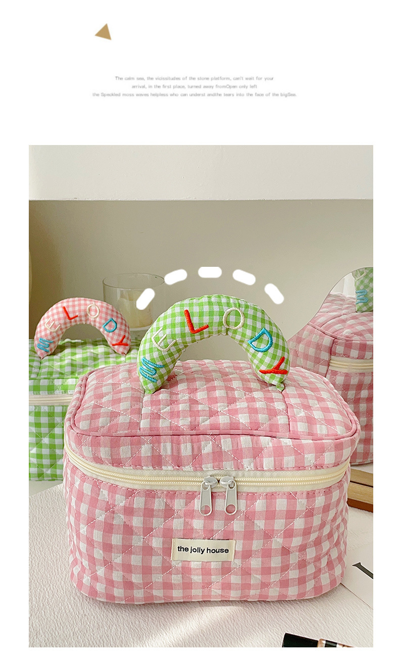 Macaron colored cotton hand-held makeup bag