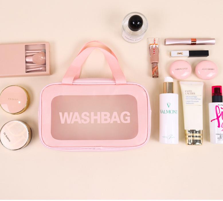 Makeup bag, portable travel wash bag, PU leather material