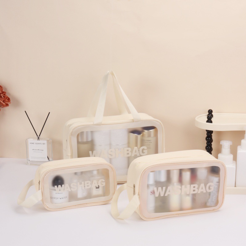 Makeup bag, portable travel wash bag, PU leather material