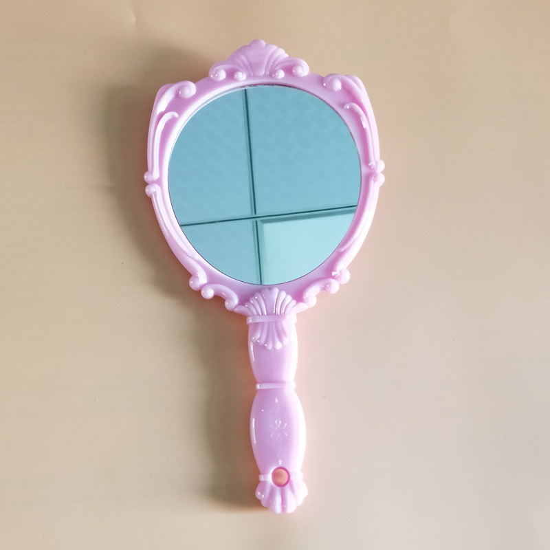 Mini Peach Heart Combing Mirror Set