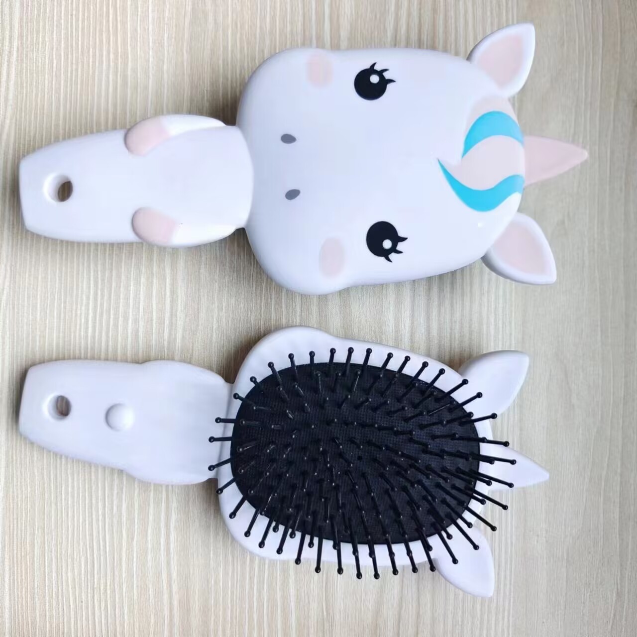 Plastic cushion comb, cute cartoon unicorn hair comb for children