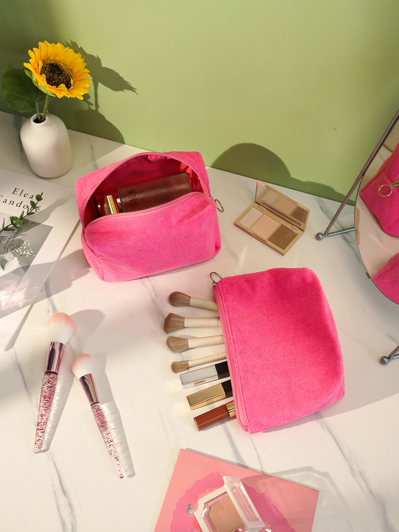 Towel cloth makeup bag autumn and winter high-end feeling