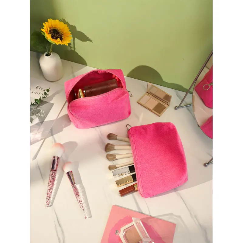 Towel cloth makeup bag autumn and winter high-end feeling