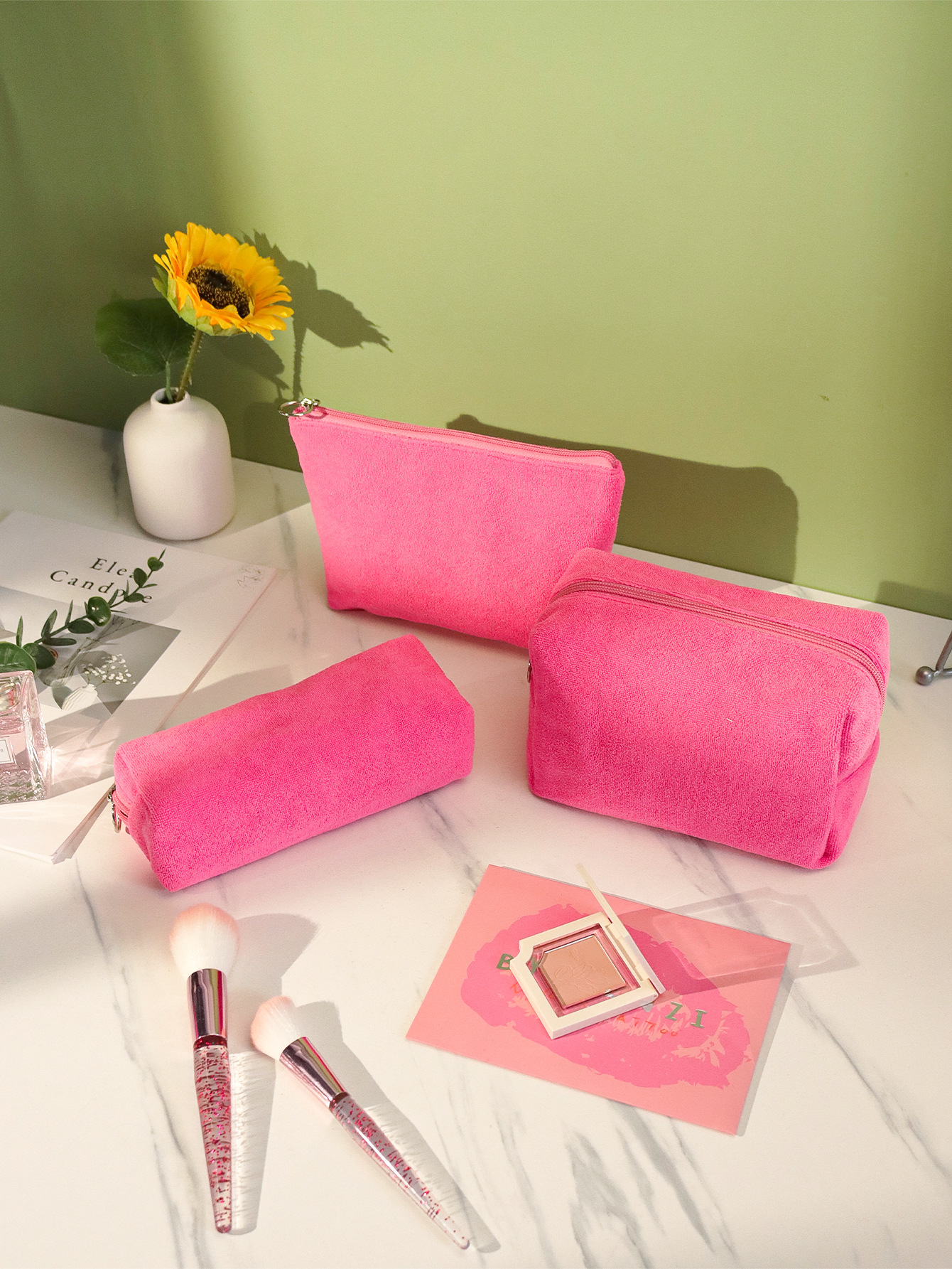 Towel cloth makeup bag autumn and winter high-end feeling