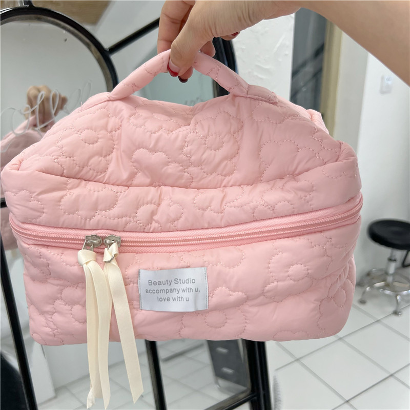 Wind Quilted Cloud Macaron Makeup Bag