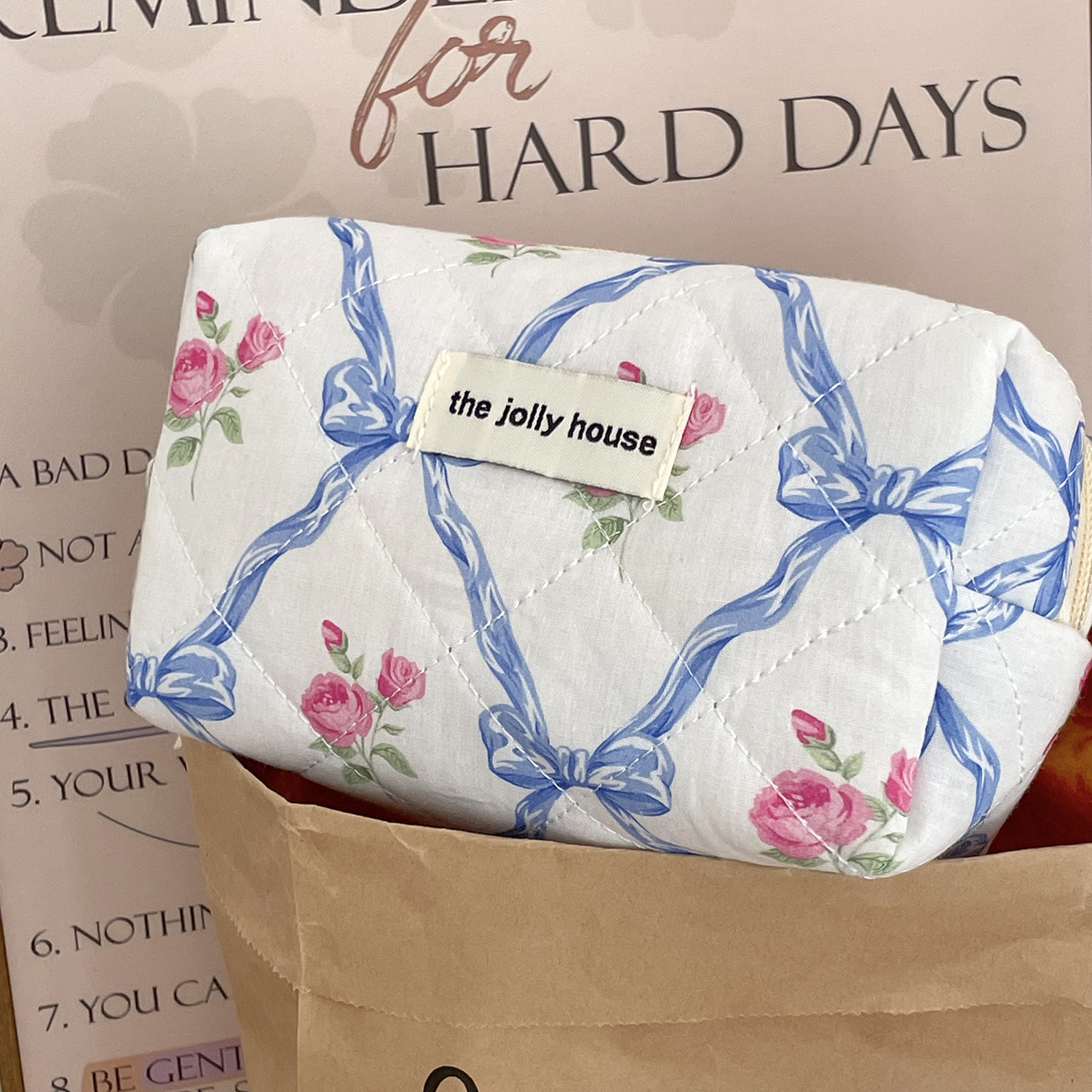 Bow Flower Makeup Bag