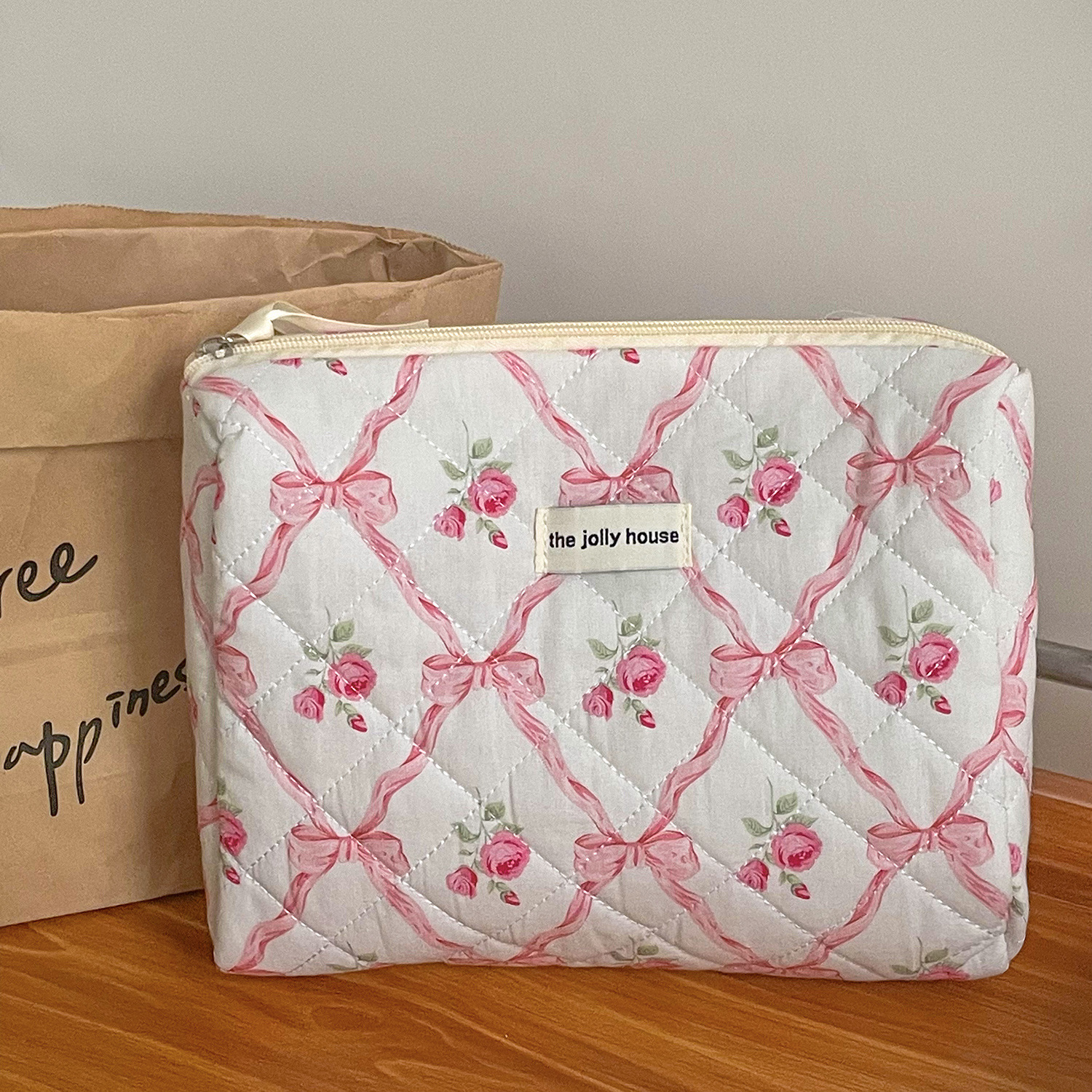 Bow Flower Makeup Bag