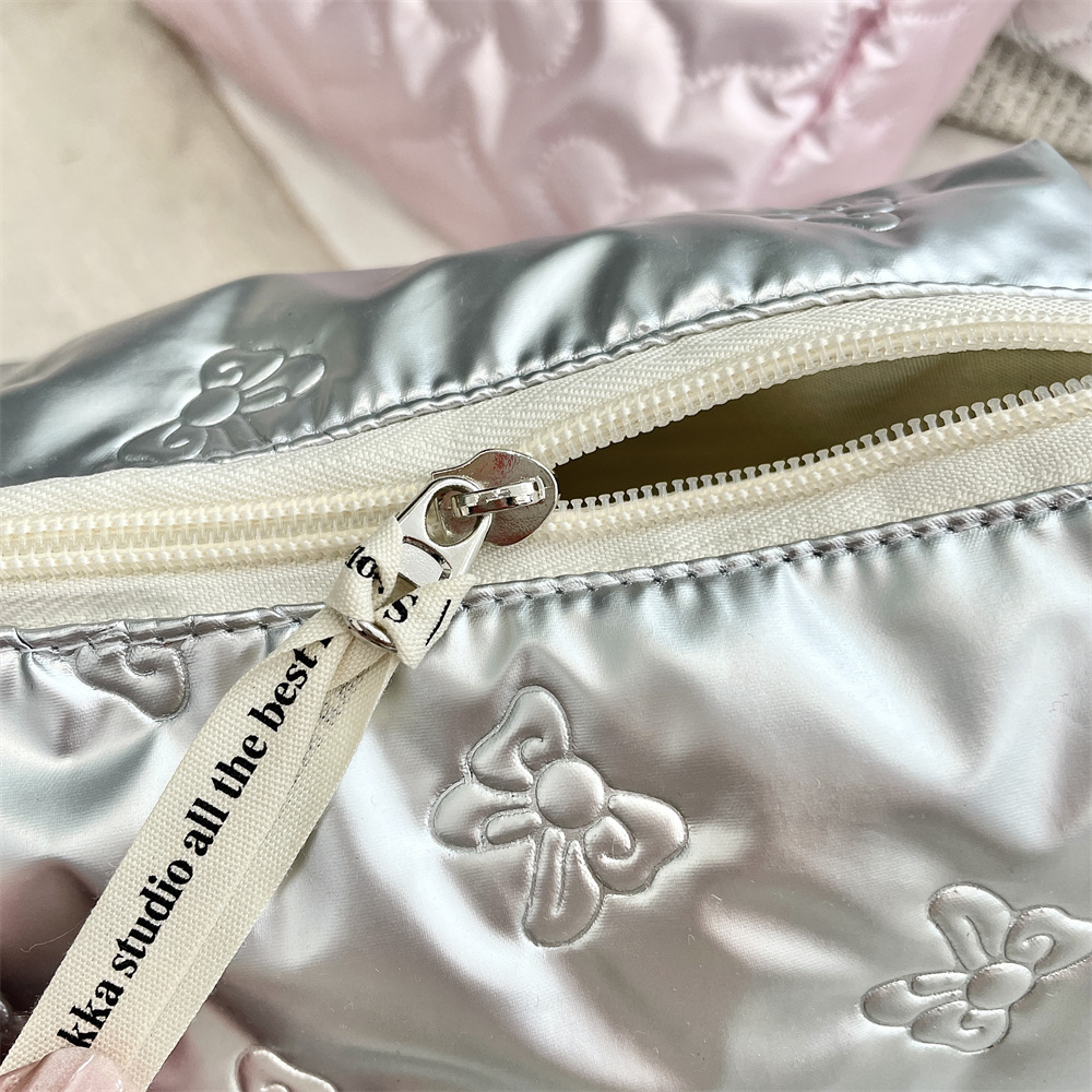 Bow PU with cotton clip, miscellaneous storage bag, makeup bag