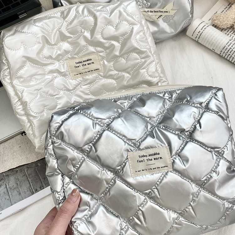 Bow PU with cotton clip, miscellaneous storage bag, makeup bag