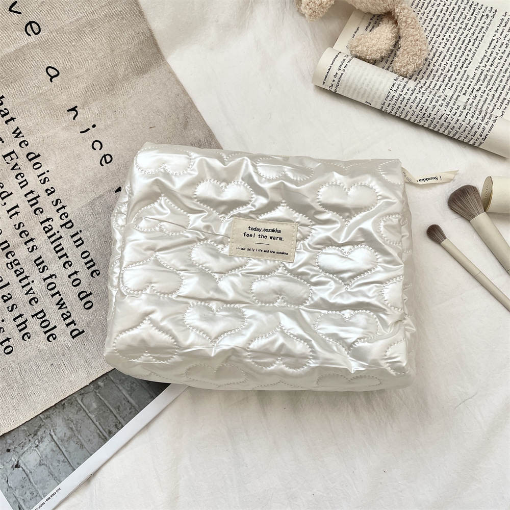 Bow PU with cotton clip, miscellaneous storage bag, makeup bag