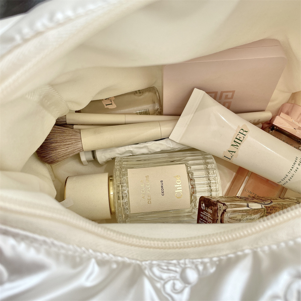 Bow PU with cotton clip, miscellaneous storage bag, makeup bag