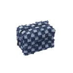Cowboy Chess Card Grid Portable Makeup Bag with Large Capacity