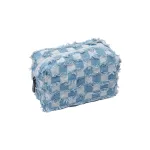 Cowboy Chess Card Grid Portable Makeup Bag with Large Capacity