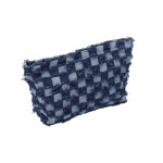Cowboy Chess Card Grid Portable Makeup Bag with Large Capacity