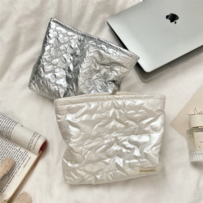 Quilted PU Love Handbag Makeup Bag 02