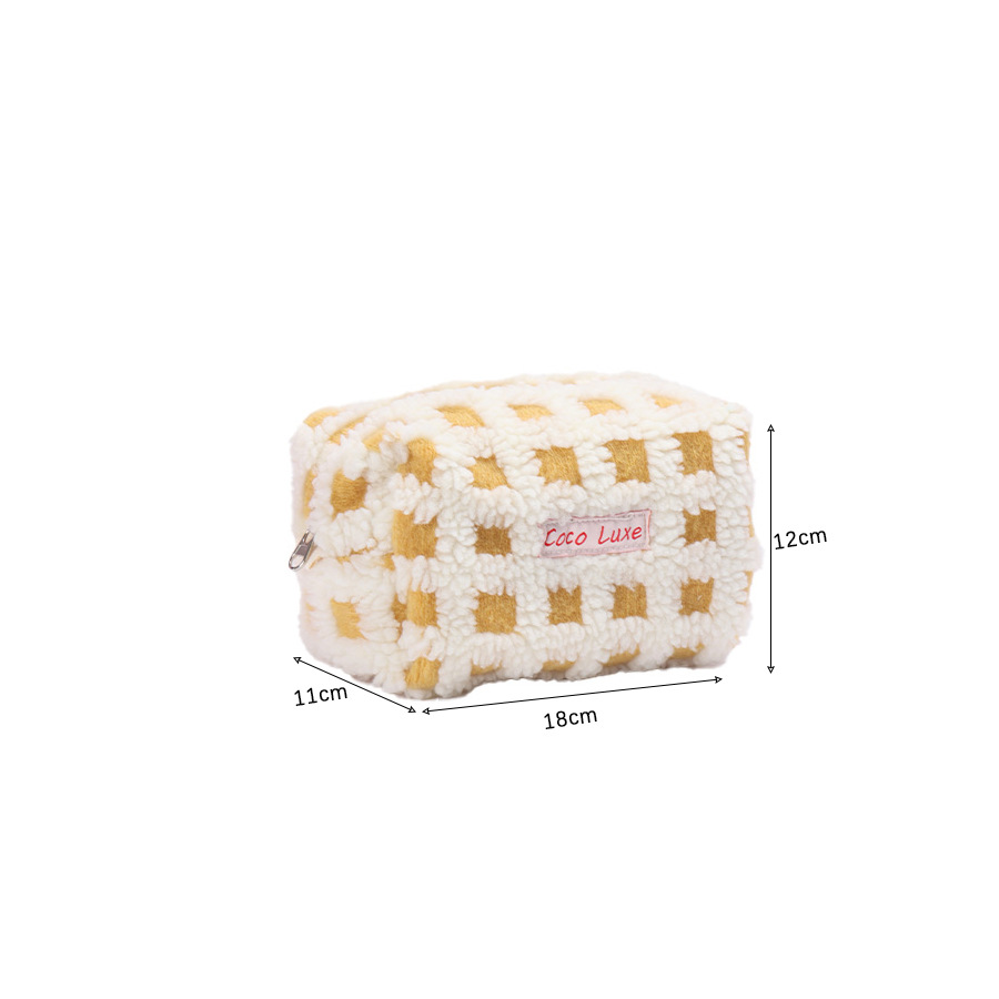 Waffle Lamb Plush Makeup Bag