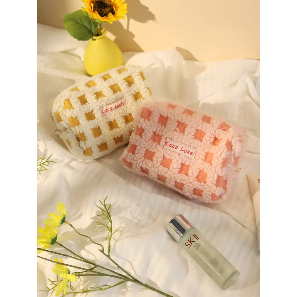 Waffle Lamb Plush Makeup Bag