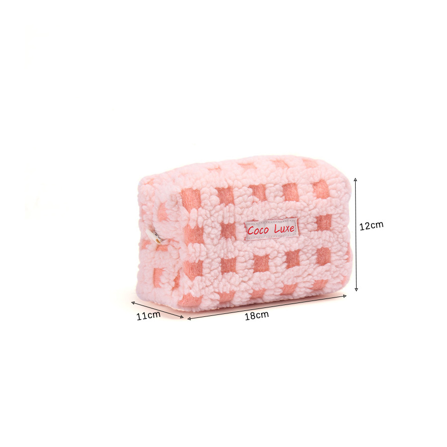 Waffle Lamb Plush Makeup Bag