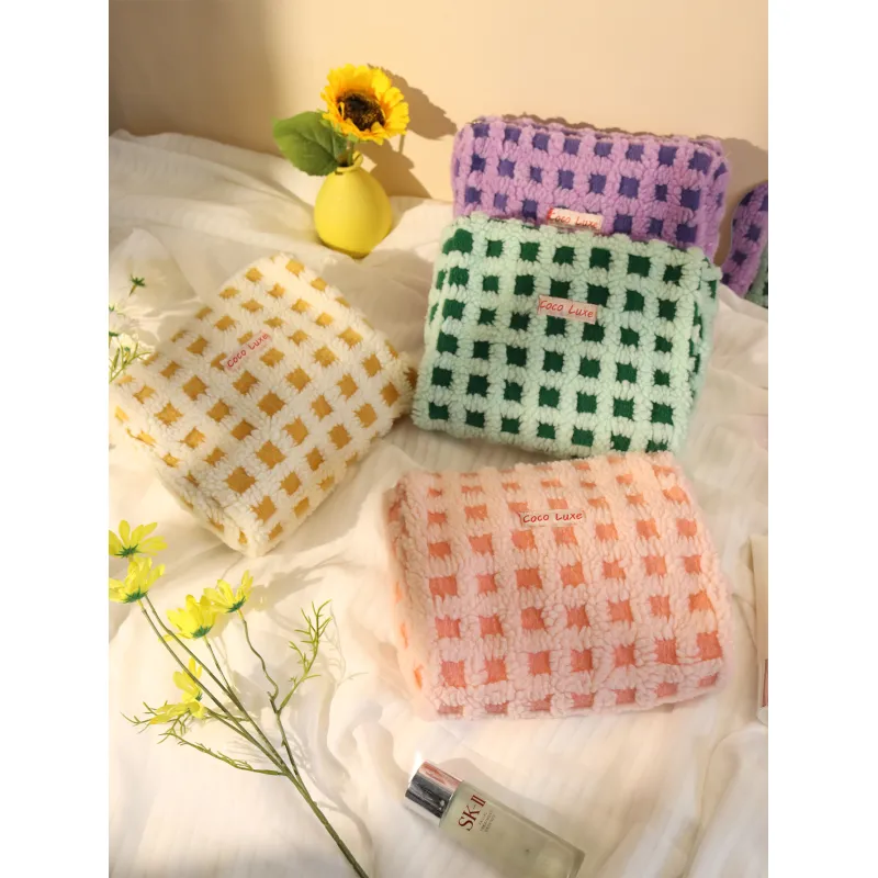 Waffle Lamb Plush Makeup Bag